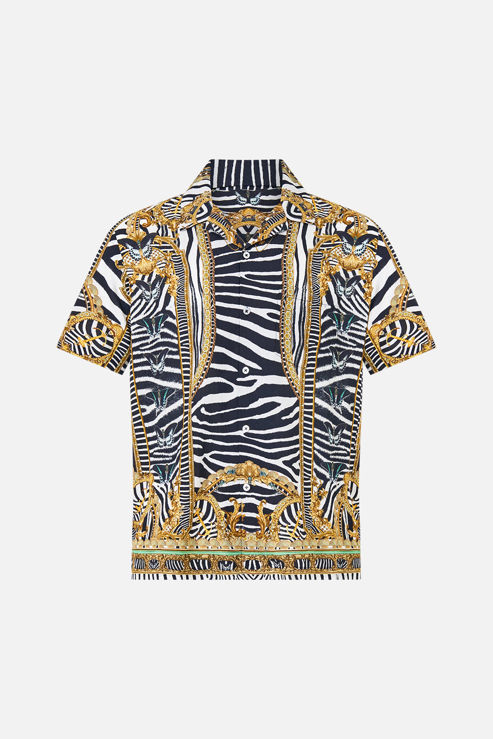MNCAM131026140621535_3 CAMILLA Short Sleeve Camp Collared Shirt Zig Zag Zoo - Image 3