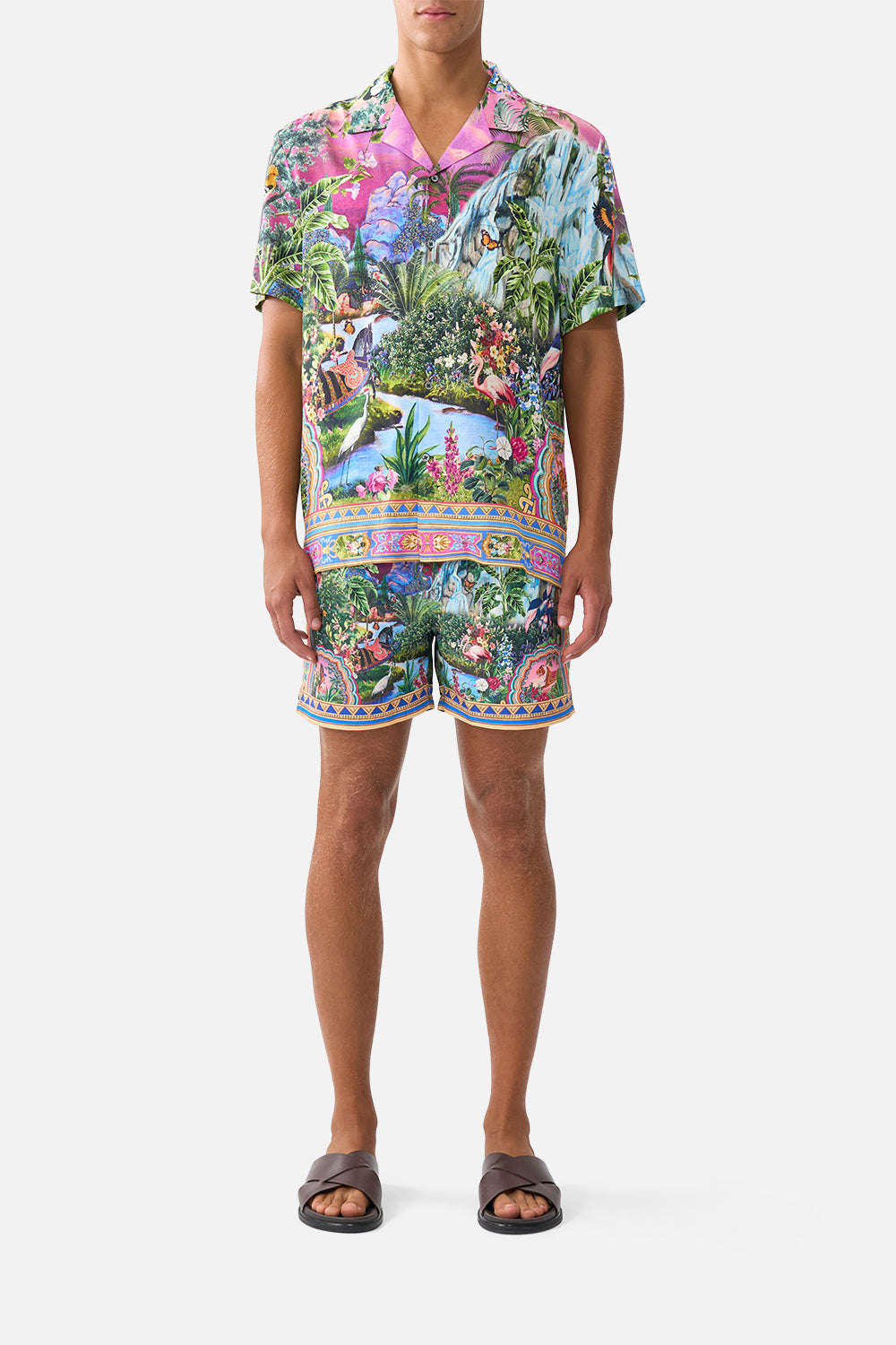 CAMILLA Short Sleeve Camp Collared Shirt Turkish Delight - Image 1