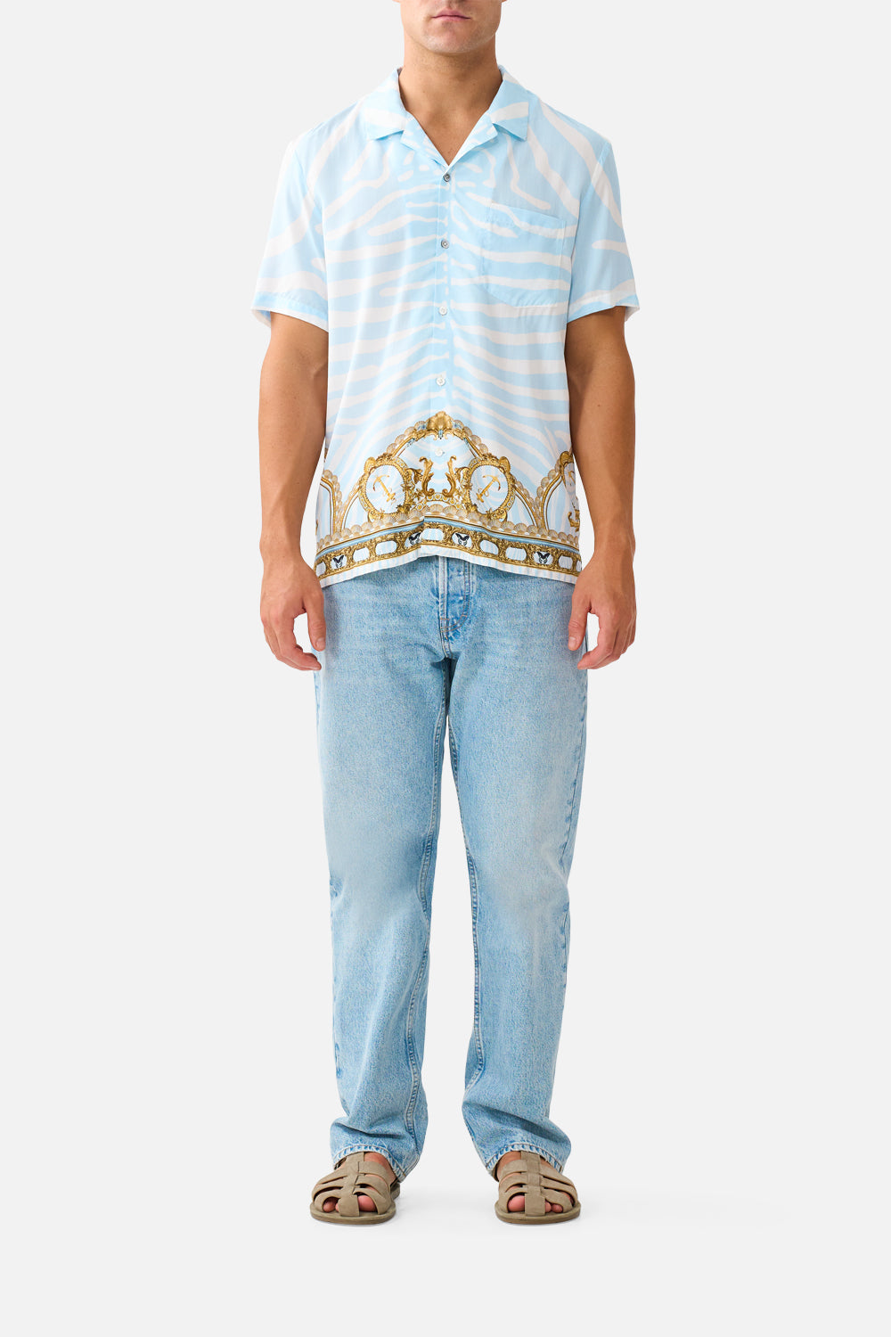 CAMILLA Short Sleeve Camp Collared Shirt Spirit OF Stripes - Image 1