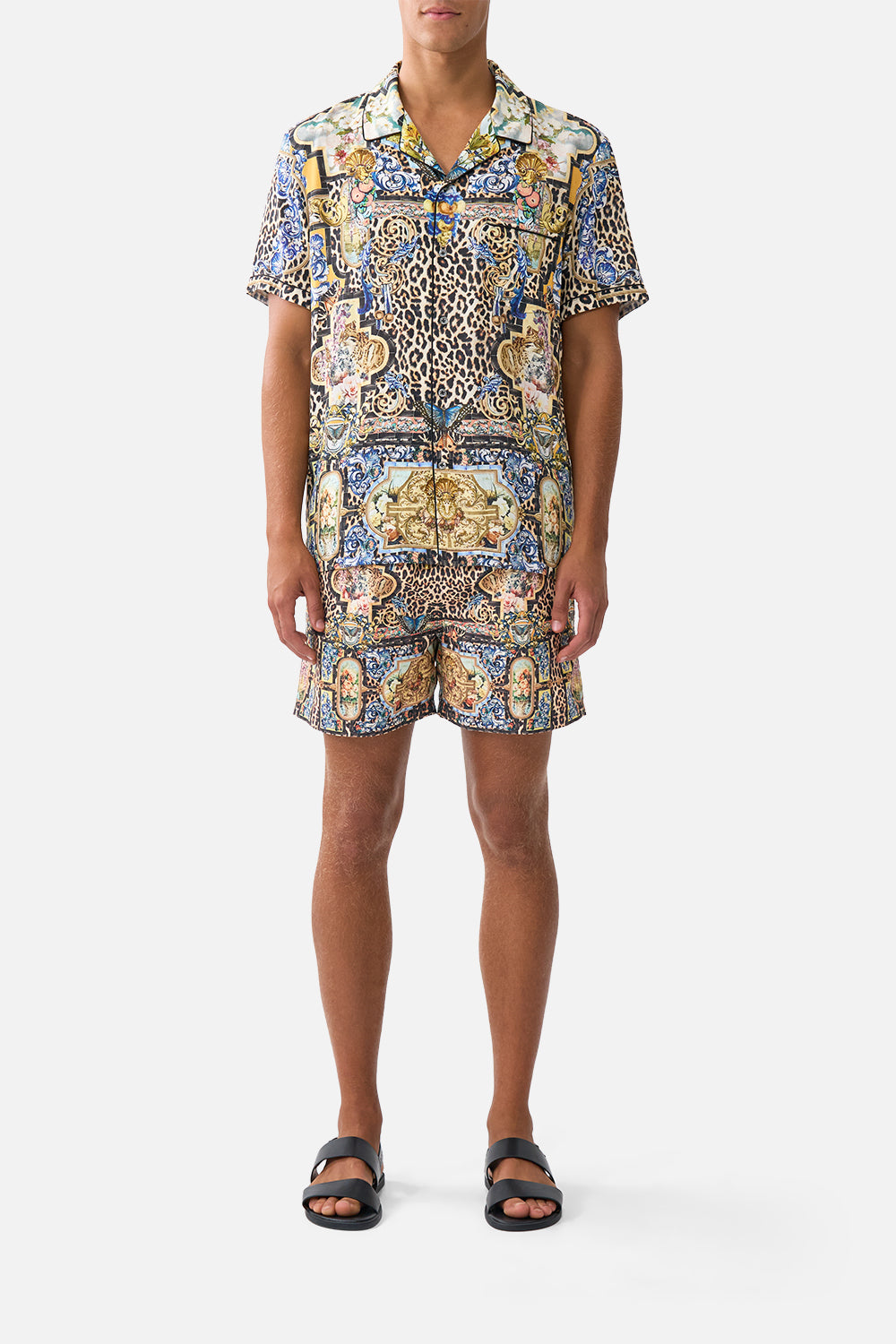 CAMILLA Short Sleeve Camp Collared Shirt Sevillian Style - Image 1