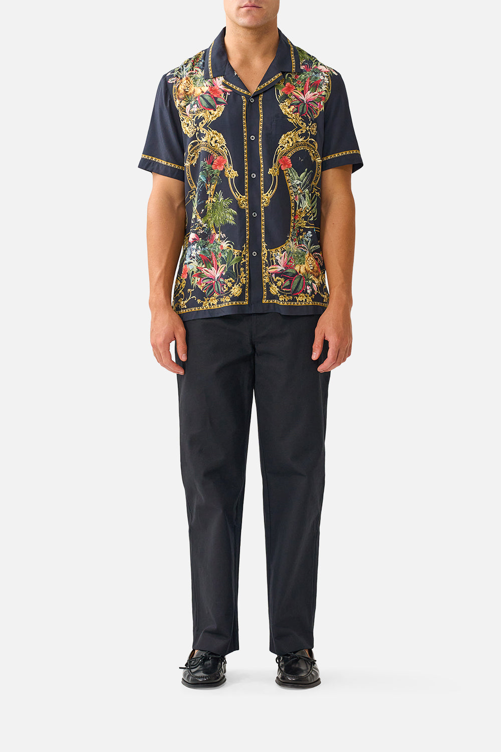 CAMILLA Short Sleeve Camp Collared Shirt Palace Zoology - Image 1