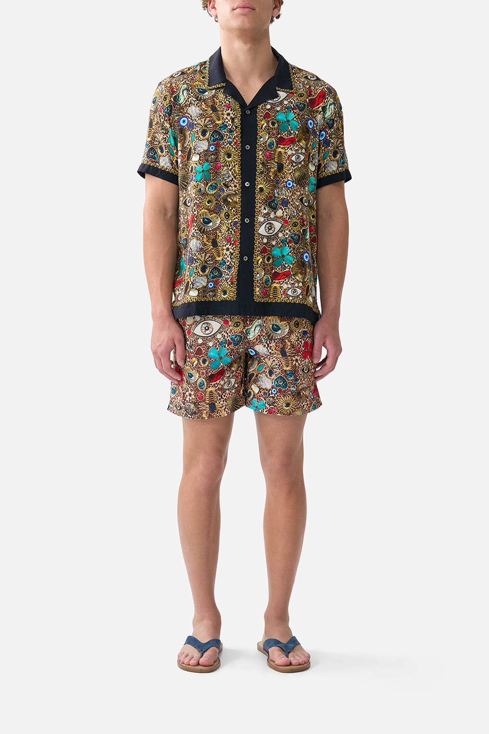 CAMILLA Short Sleeve Camp Collared Shirt Nazar Nirvana - Image 1
