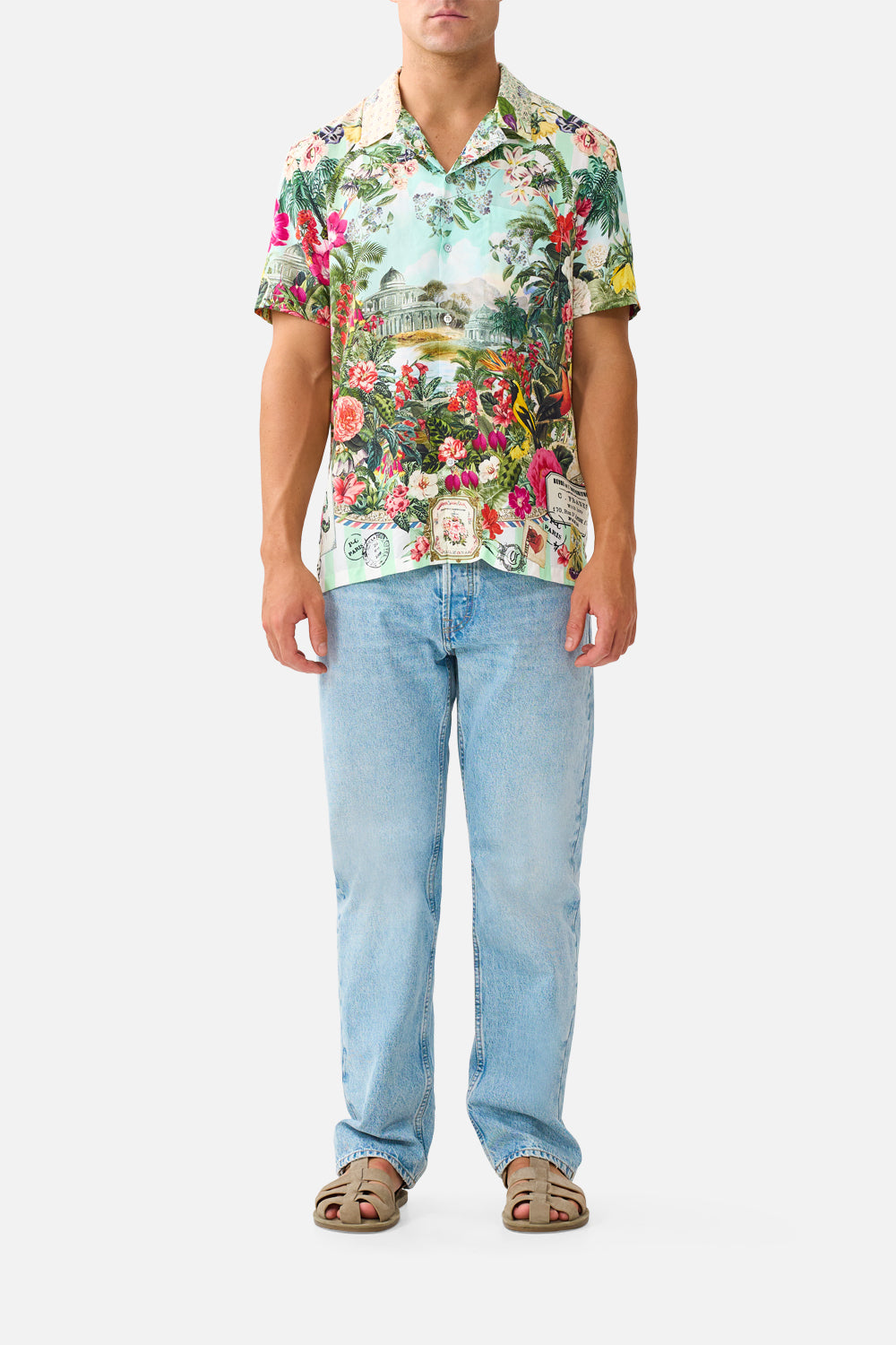 CAMILLA Short Sleeve Camp Collared Shirt LA Belle Botanique - Image 1