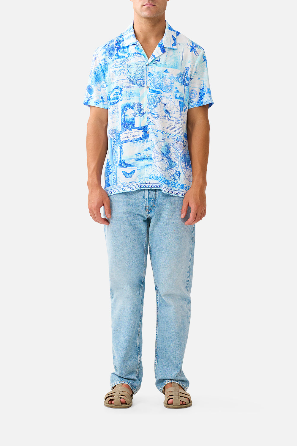 CAMILLA Short Sleeve Camp Collared Shirt Journal DE Voyage - Image 1