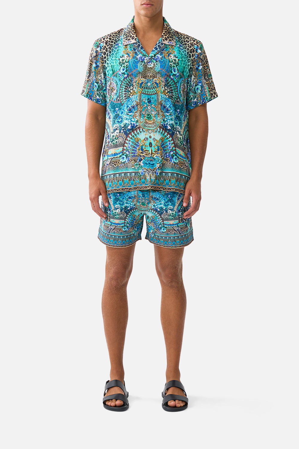 CAMILLA Short Sleeve Camp Collared Shirt Flamenco Euphoria - Image 1