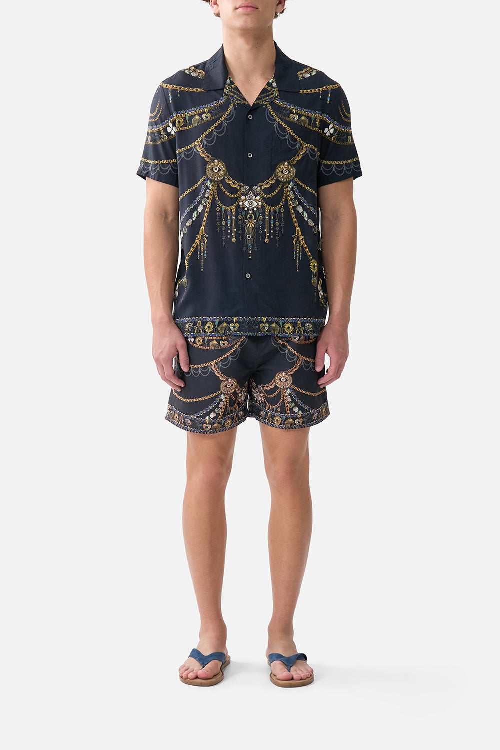 CAMILLA Short Sleeve Camp Collared Shirt Amulets and Alchemy - Image 1