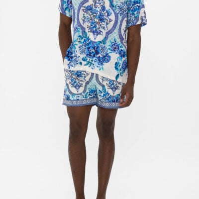 CAMILLA Short Sleeve Camp Collared Shirt A Ceramic Garden - Image 1