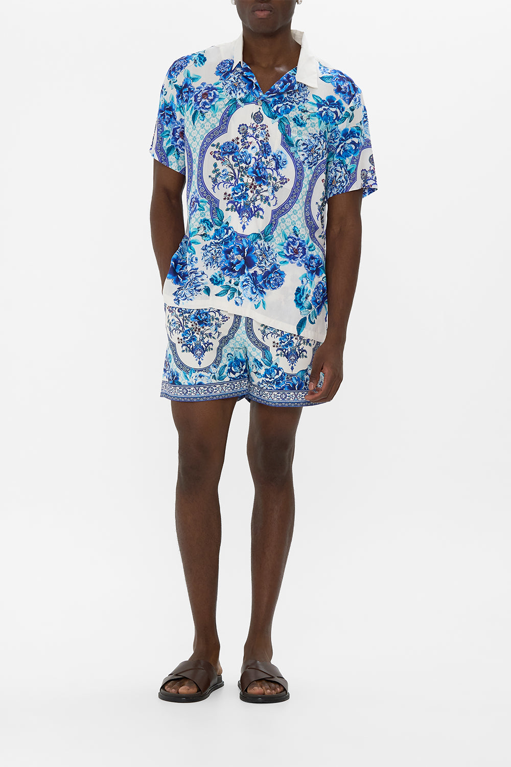 CAMILLA Short Sleeve Camp Collared Shirt A Ceramic Garden - Image 1