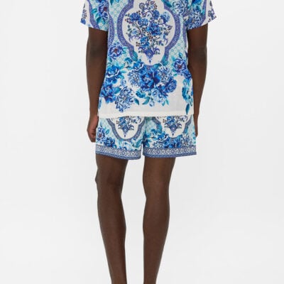 CAMILLA Short Sleeve Camp Collared Shirt A Ceramic Garden - Image 2