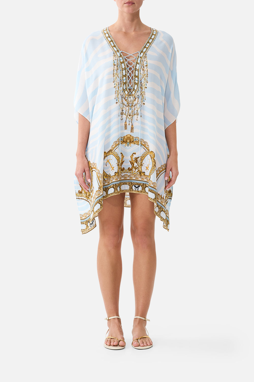 CAMILLA Short Lace UP Kaftan Spirit OF Stripes - Image 1