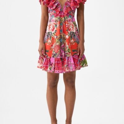 CAMILLA Short Frill Neck Dress Heirloom Empire - Image 1