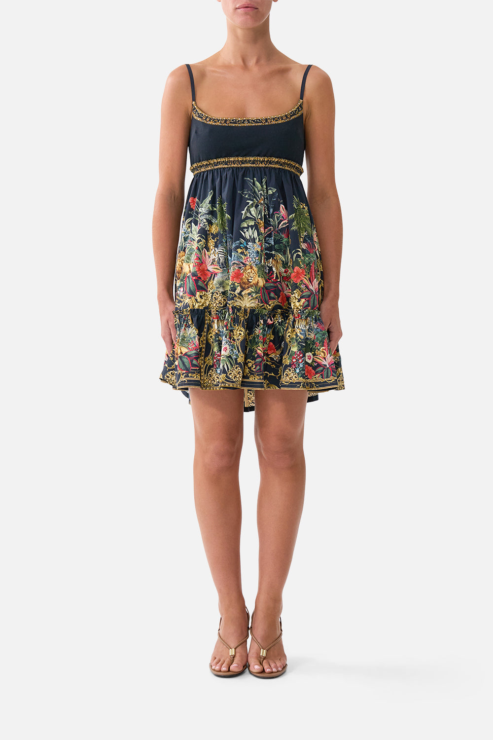CAMILLA Short Dress With Jersey Bodice Palace Zoology - Image 1