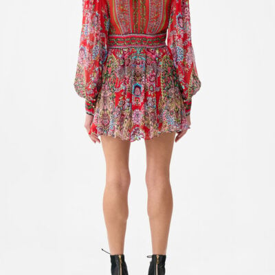 CAMILLA Short Dress With Blouson Sleeve Artisans OF Anatolia - Image 2