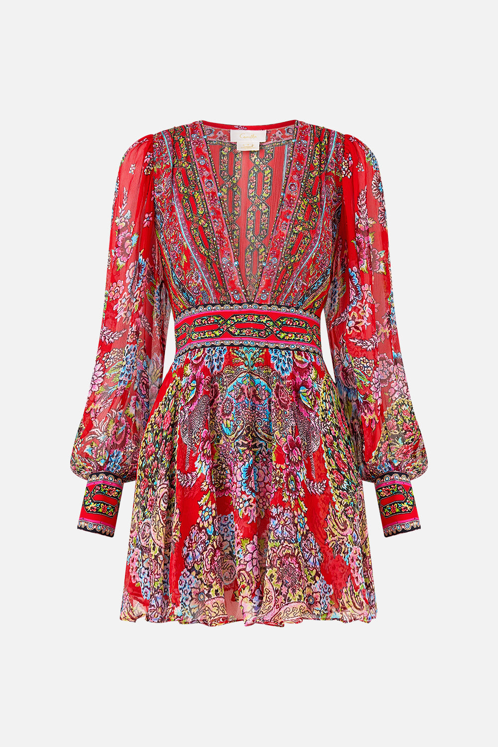 CAMILLA Short Dress With Blouson Sleeve Artisans OF Anatolia - Image 3