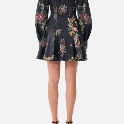 CAMILLA Short Button Front Shirt Dress Night Garden - Image 2