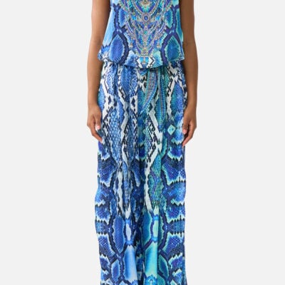 CAMILLA Shoestring Strap Jumpsuit the Sapphire Serpent - Image 1