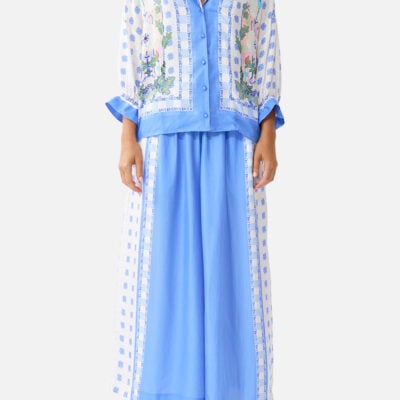 CAMILLA Shirt With Gathered Cuff Midsummer Mosaics - Image 1