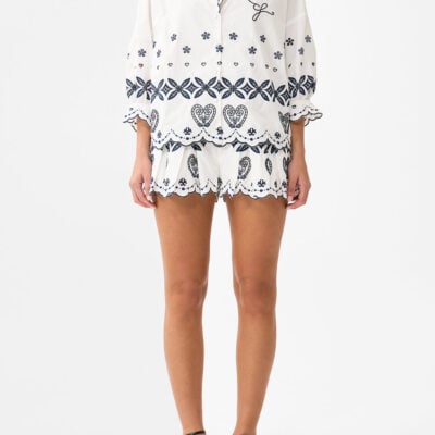 CAMILLA Shirt With Gathered Cuff A Tiled Wonderland - Image 1