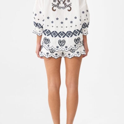CAMILLA Shirt With Gathered Cuff A Tiled Wonderland - Image 2
