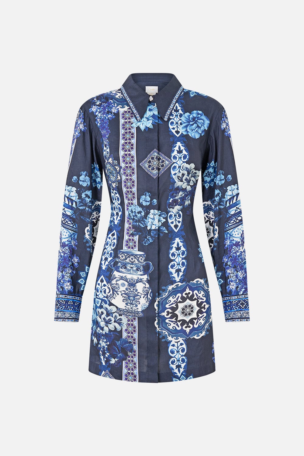 MNCAM131026140621622_3 CAMILLA Shirt Dress With A Line Skirt A Tiled Wonderland - Image 3