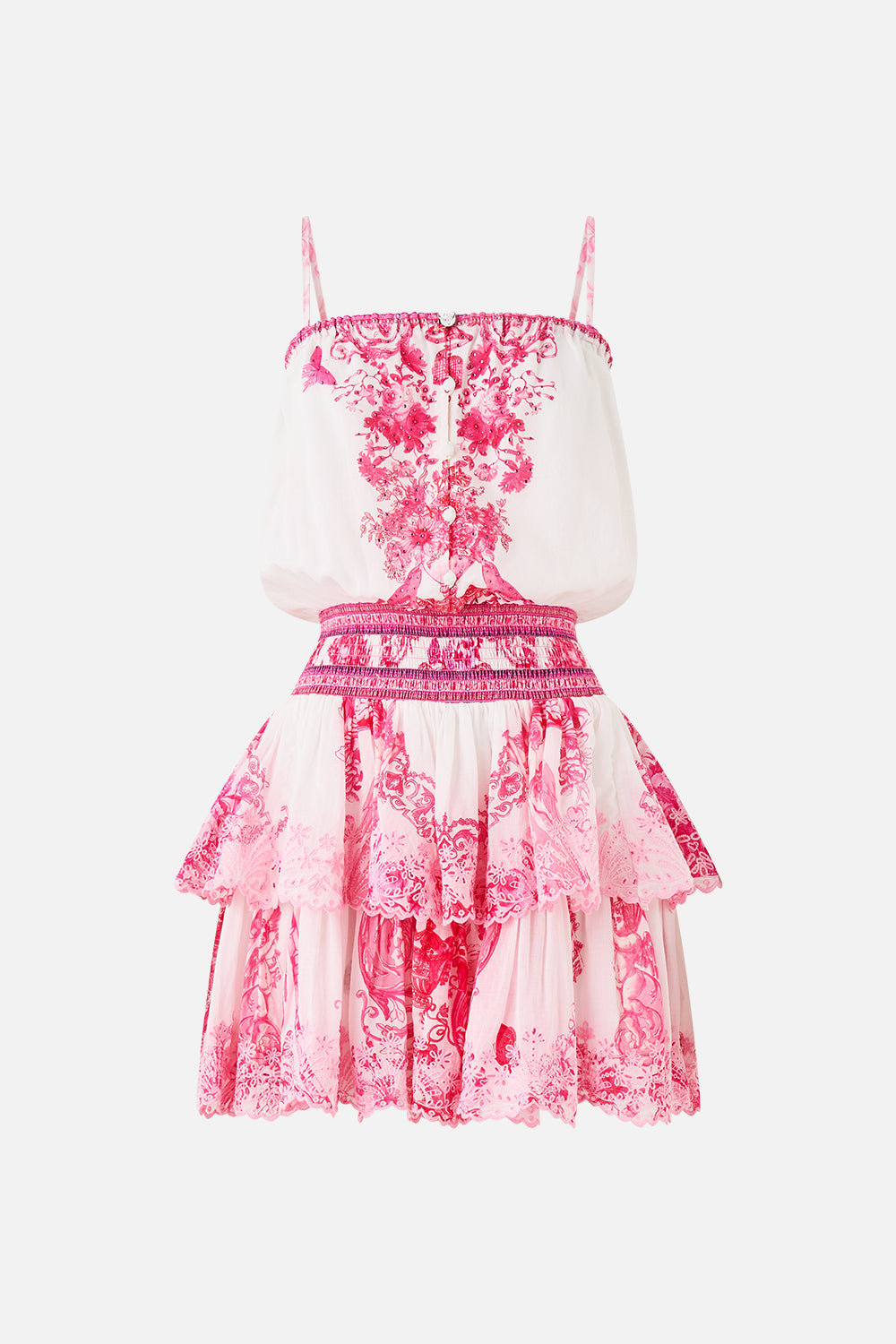 CAMILLA Shirred Waist Mini Dress Livin LA Vida Rosa - Image 3