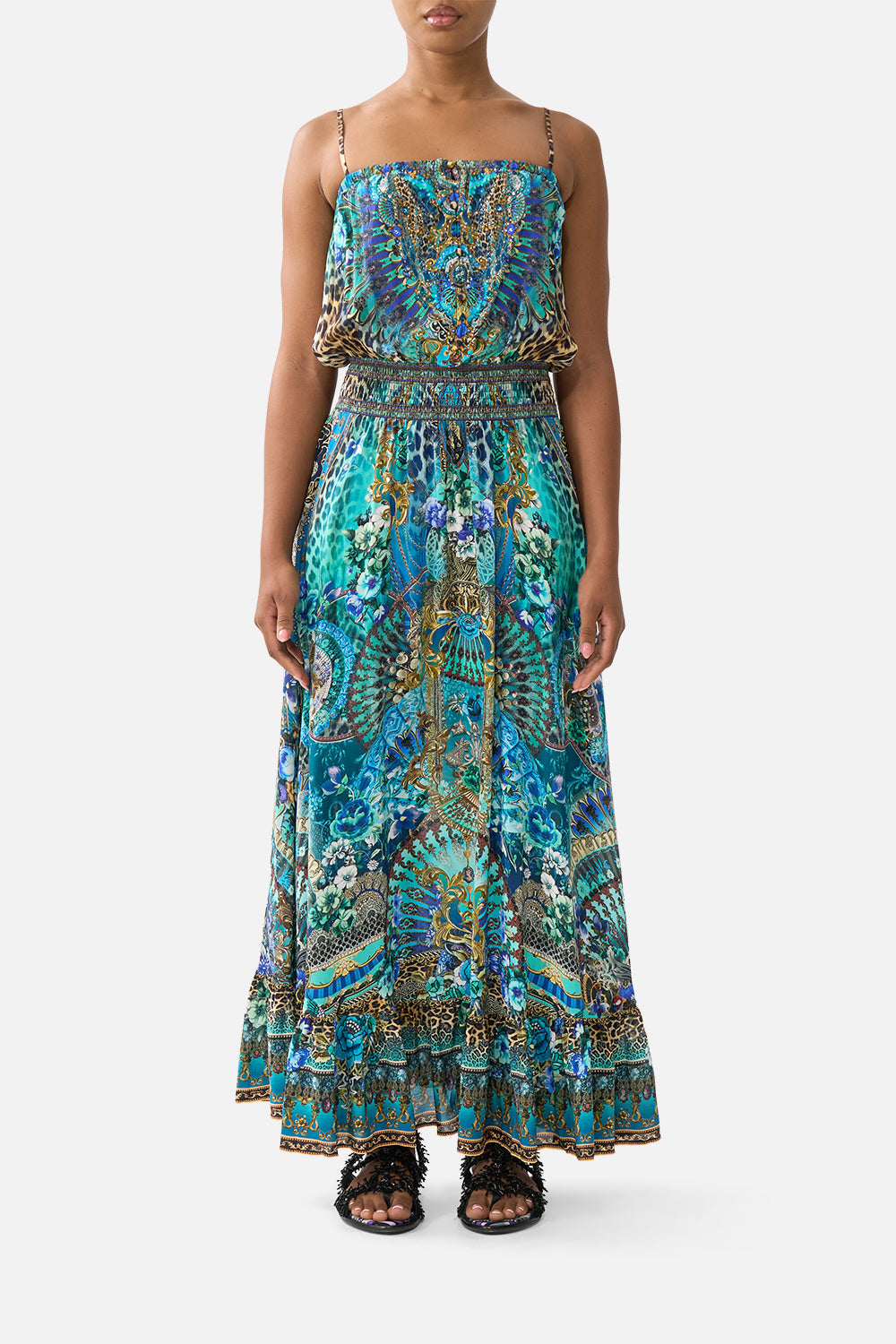CAMILLA Shirred Waist Long Dress Flamenco Euphoria - Image 1