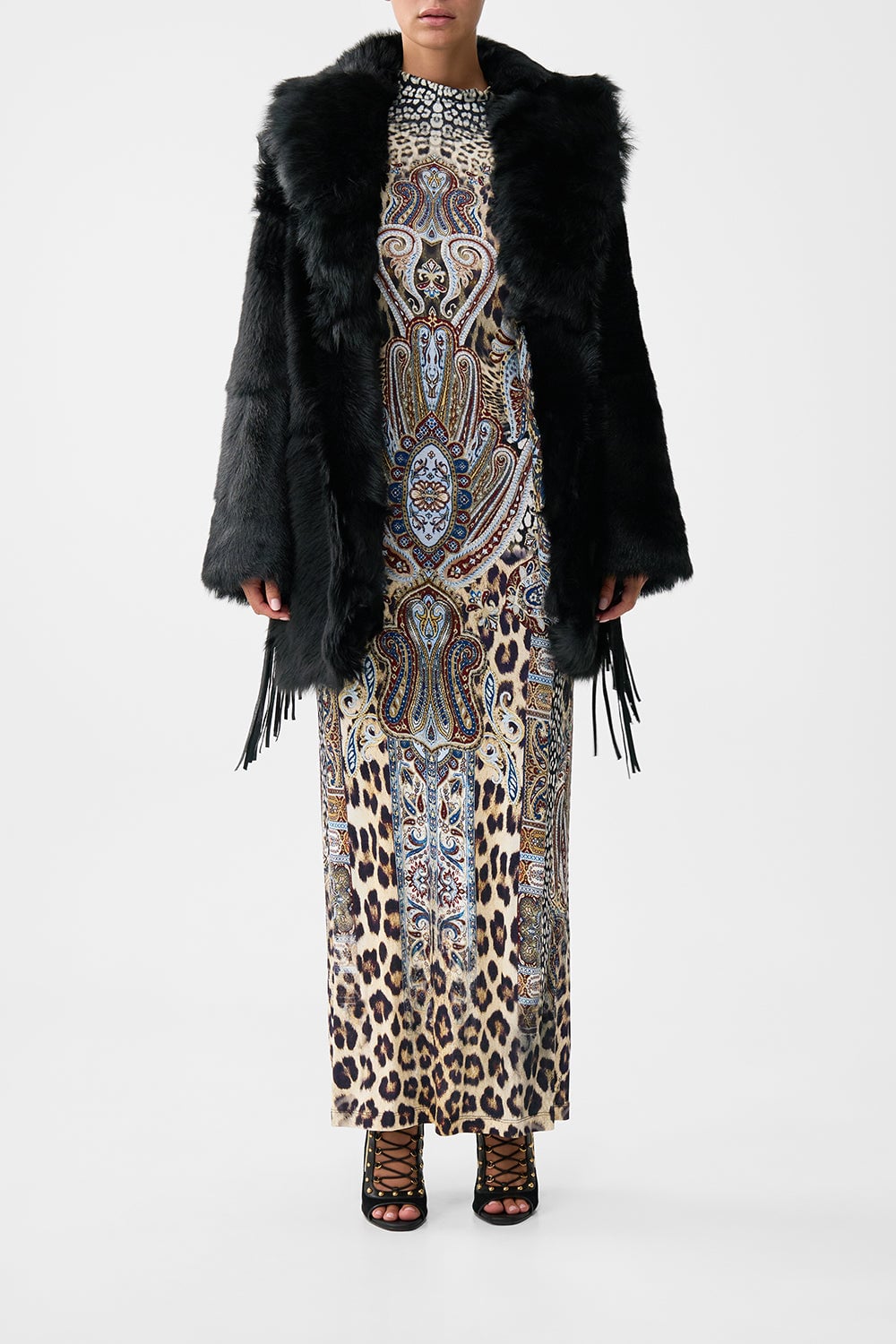 CAMILLA Shearling Coat With Removable Fringing Istanbul Animalia - Image 1