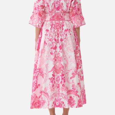 CAMILLA Shaped Waistband Midi Dress Livin LA Vida Rosa - Image 2