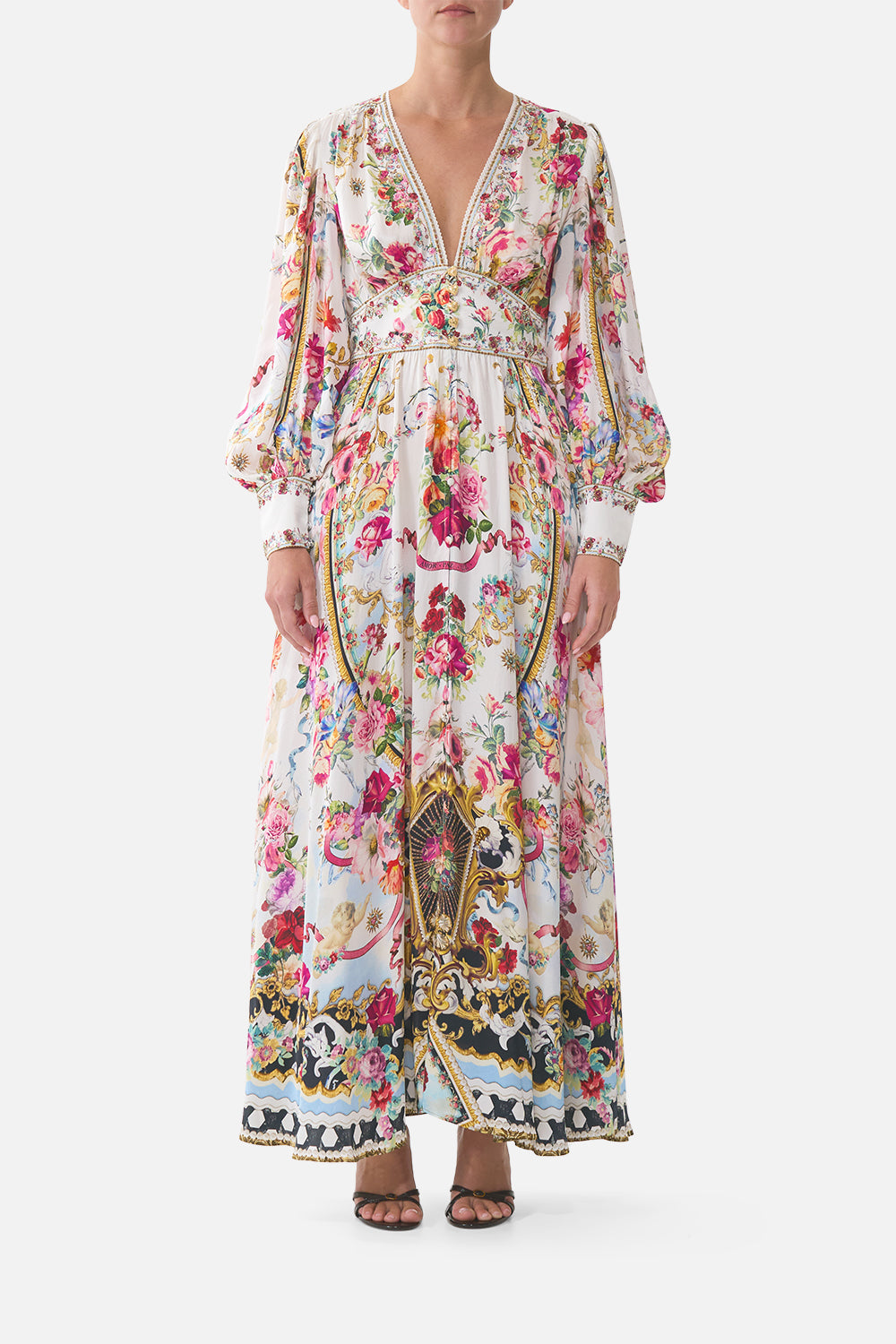 CAMILLA Shaped Waistband Dress With Gathered Sleeves Torero Libertine - Image 1