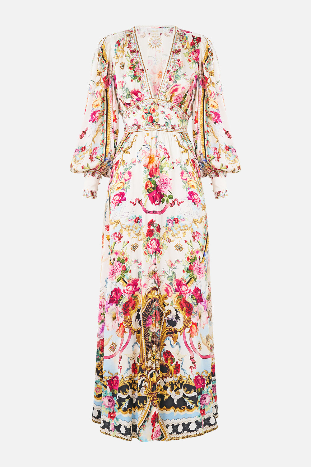 CAMILLA Shaped Waistband Dress With Gathered Sleeves Torero Libertine - Image 3