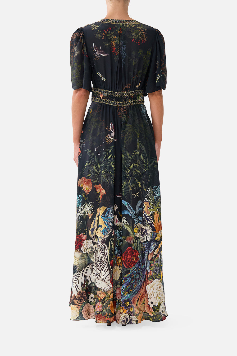 MNCAM131026140621646_2 CAMILLA Shaped Waistband Dress With Flutter Sleeves Palace Zoology - Image 2