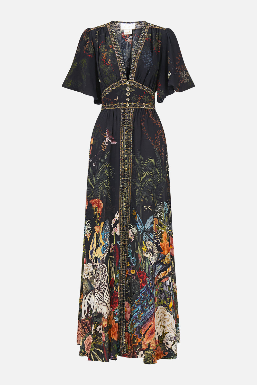 MNCAM131026140621646_3 CAMILLA Shaped Waistband Dress With Flutter Sleeves Palace Zoology - Image 3