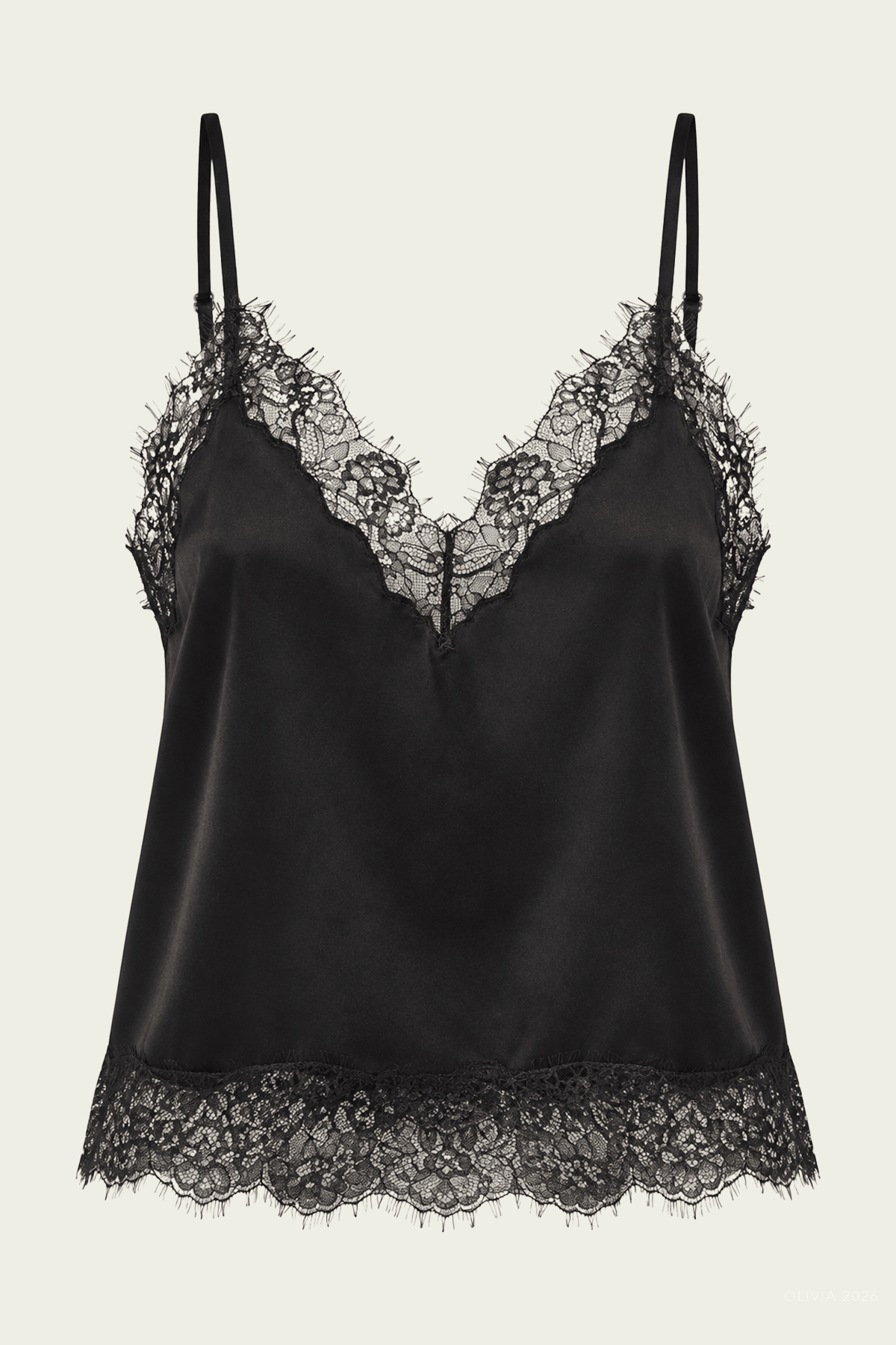 Citizens of Humanity Lace Trimmed Japanese Hammered Satin Cami - Image 1