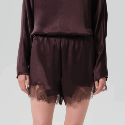 Citizens of Humanity Lace Trimmed Japanese Hammered Satin Tap Short - Image 2