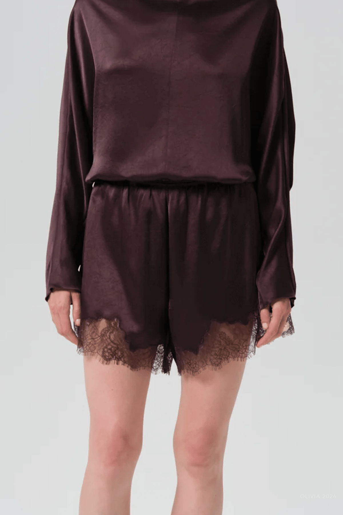 Citizens of Humanity Lace Trimmed Japanese Hammered Satin Tap Short - Image 2