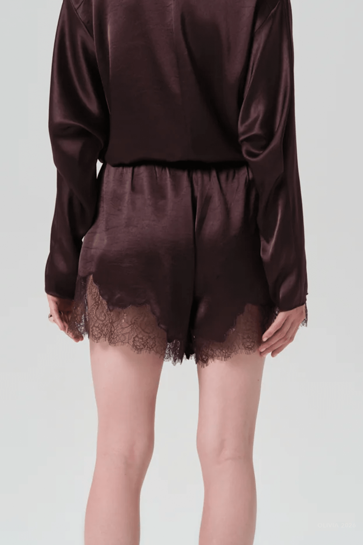 Citizens of Humanity Lace Trimmed Japanese Hammered Satin Tap Short - Image 3
