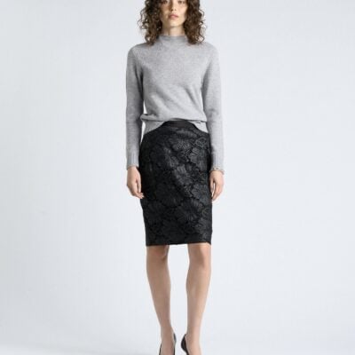 Cue European Coated Lace Pencil Skirt - Image 2