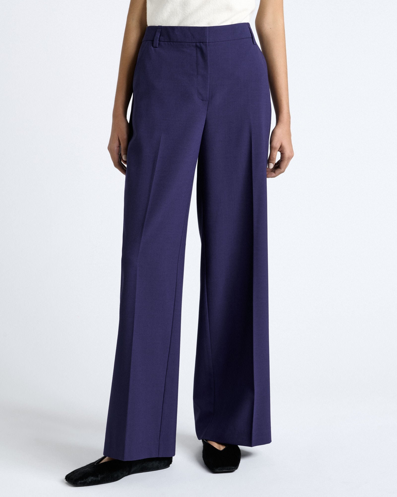 Cue Dark Cobalt European Stretch Suiting Straight Leg Pant - Image 1