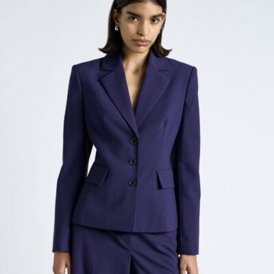 Cue Dark Cobalt European Stretch Suiting Hourglass Blazer - Image 2