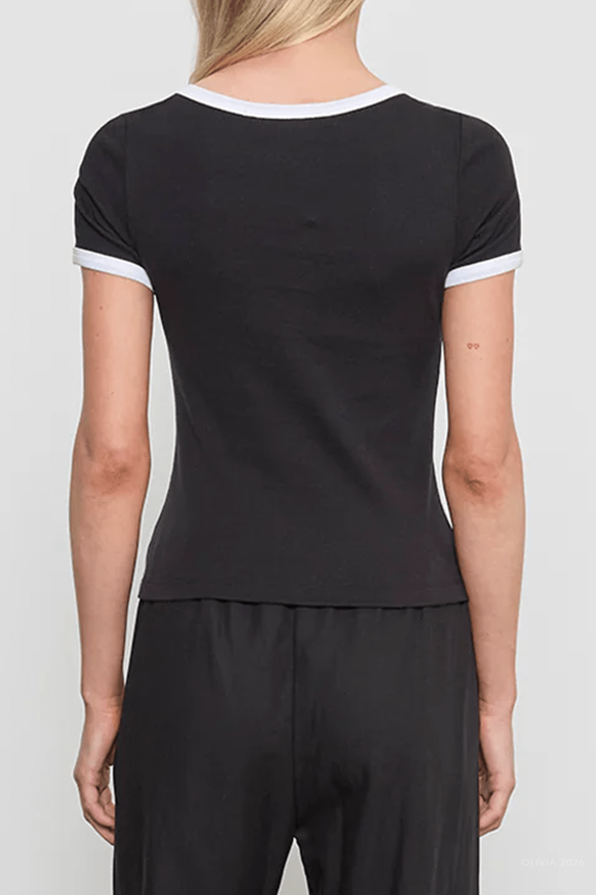 Enza Costa Cotton Ringer Bateau Tee - Image 3