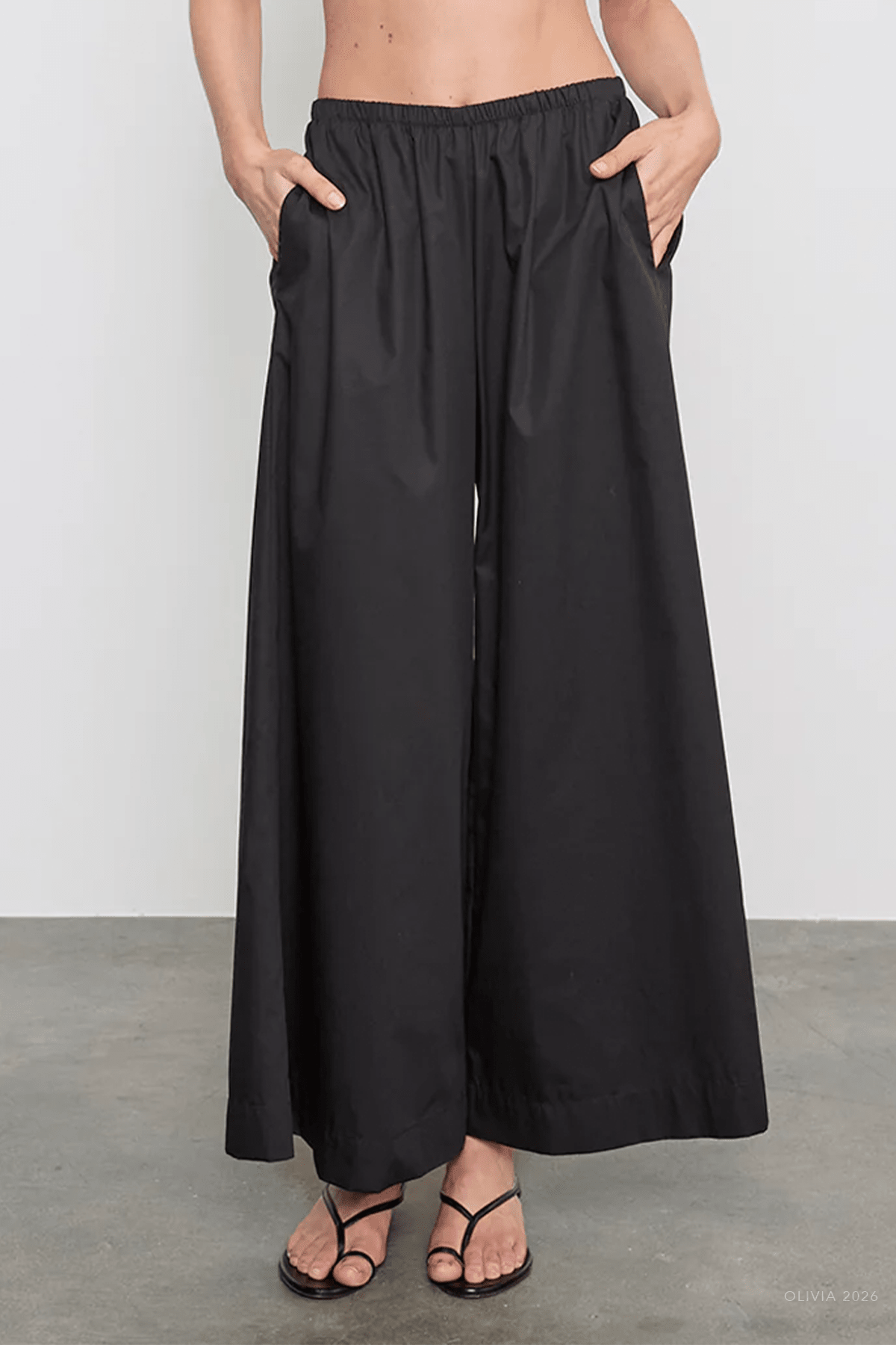 Enza Costa Cotton Cropped Palazzo Pant - Image 2