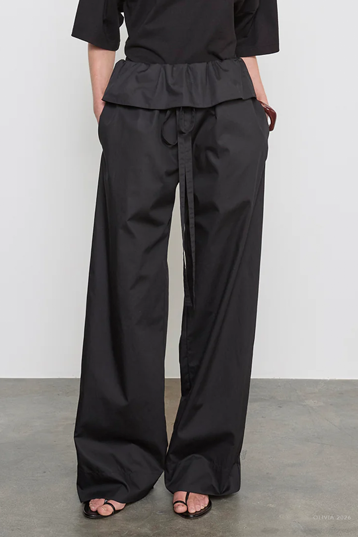 MNENZA041026045900303_2 Enza Costa Cotton Peplum Pant - Image 2