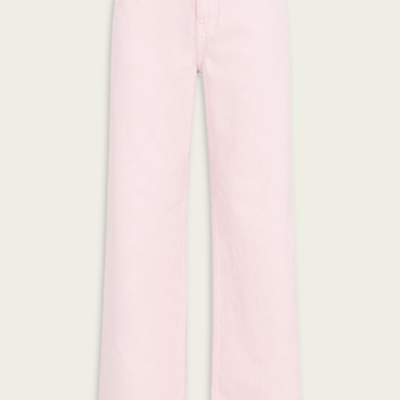 Enza Costa Drift Jean in Italian Denim in Pale Pink - Image 1