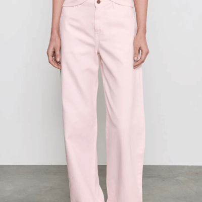 Enza Costa Drift Jean in Italian Denim in Pale Pink - Image 2