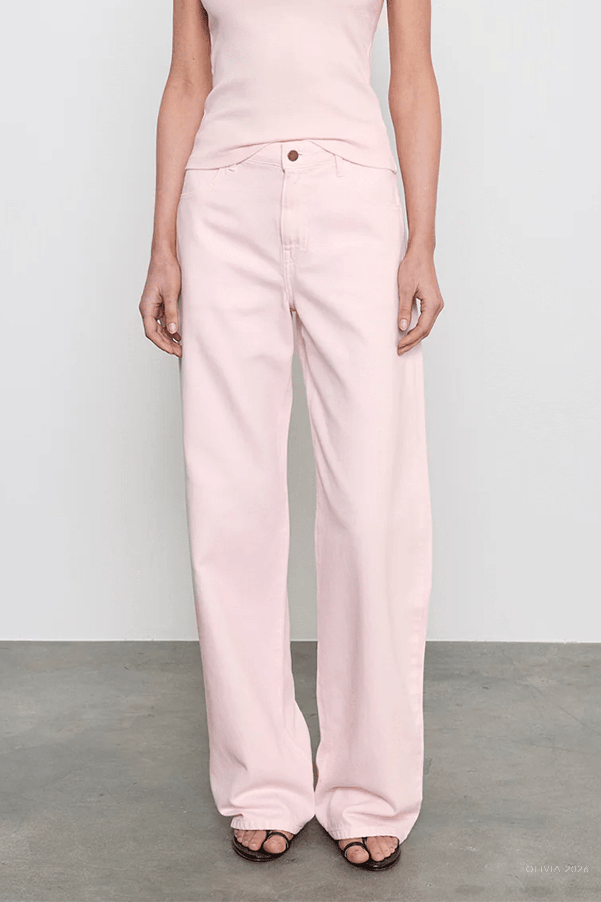 MNENZA041026045900305_2 Enza Costa Drift Jean in Italian Denim in Pale Pink - Image 2