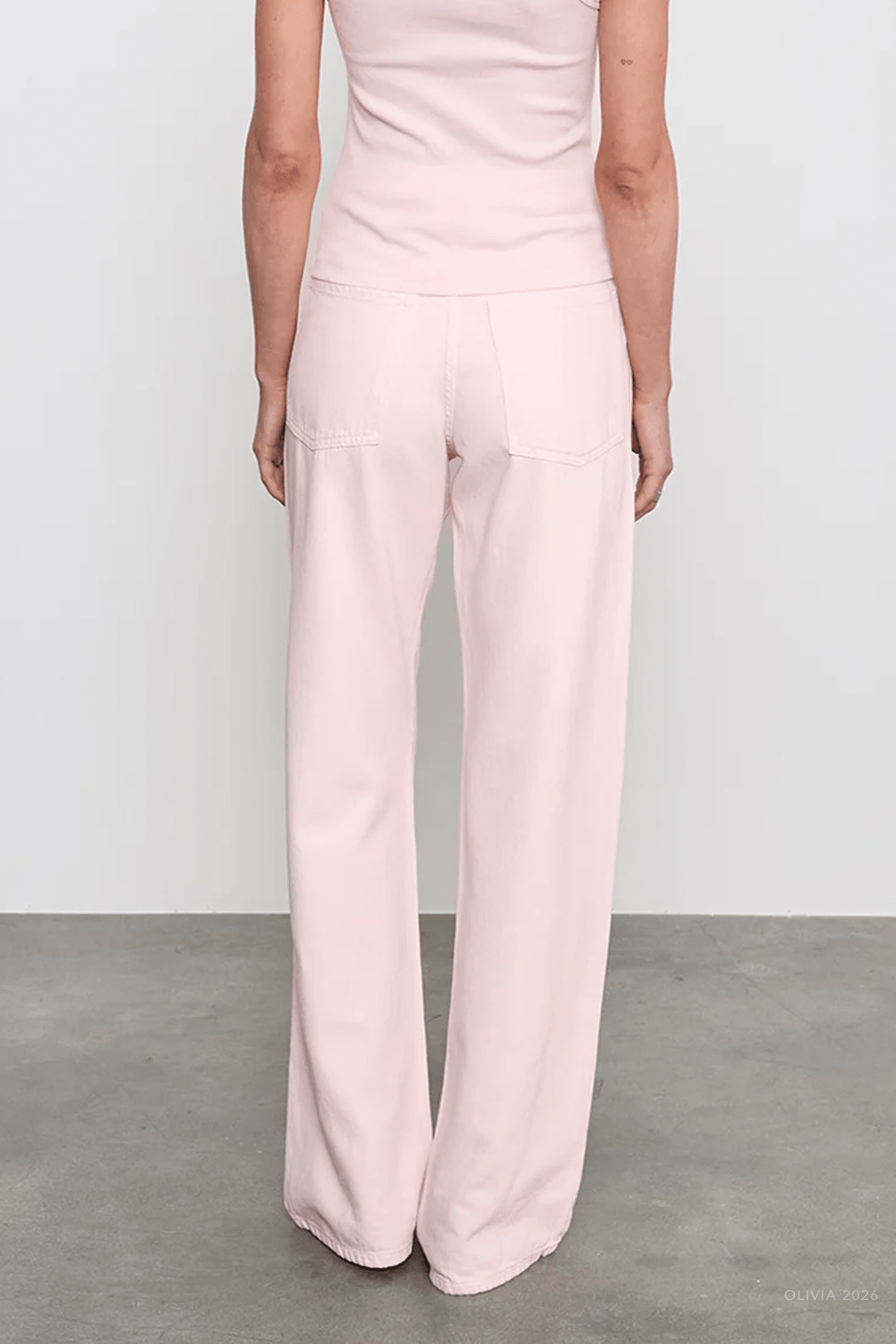 MNENZA041026045900305_3 Enza Costa Drift Jean in Italian Denim in Pale Pink - Image 3