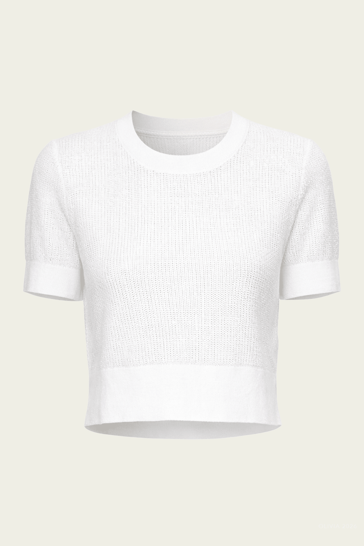 Enza Costa Linen Open Knit Cropped Top - Image 1
