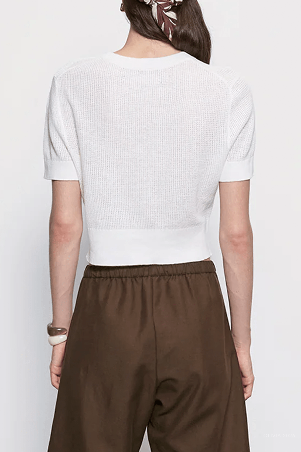 MNENZA041026045900307_3 Enza Costa Linen Open Knit Cropped Top - Image 3