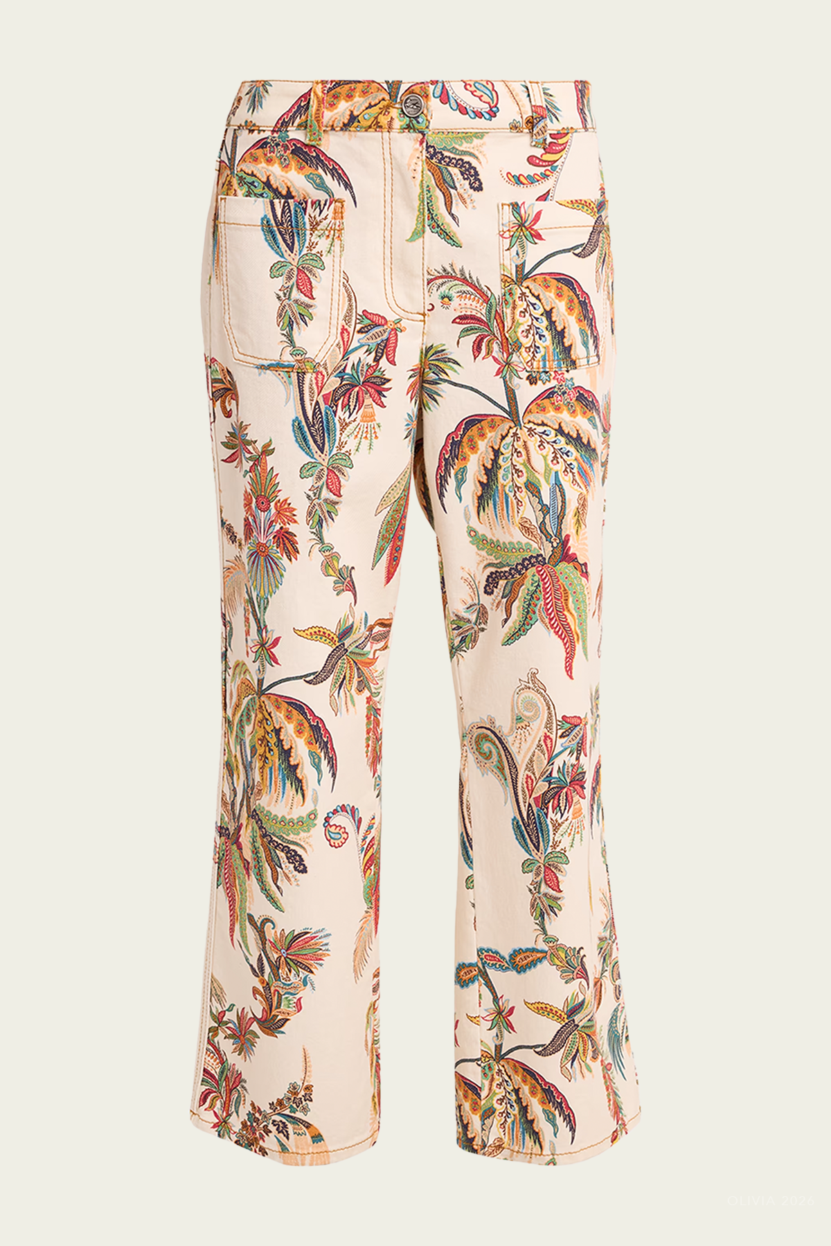 Etro Tropical-Paisley Denim Jeans - Image 1