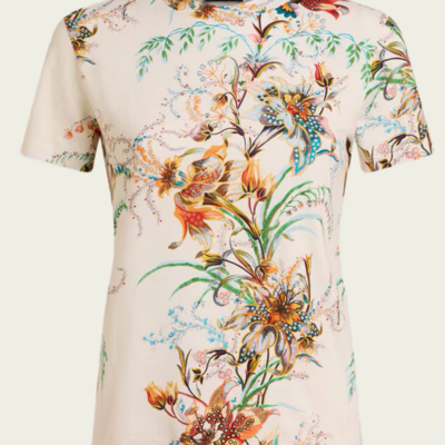 Etro Floral-Print Cotton T-Shirt - Image 1